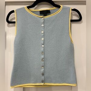 Zara Powder Blue Vest with Yellow Edges